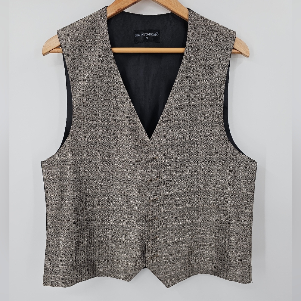 Pronto Uomo Black Cream Vest Size Medium